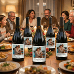 Personalised Photo Wine Label Stickers with Name and Date Anniversary Birthday Party Decor for Couples Sisters