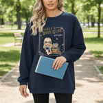Personalized Book Cartoon Character Multicolour T-shirt Sweatshirt Hoodie with Name and Year Book Club Birthday Gift for Book Lover Woman