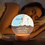 Personalised Map Night Light Wood Base Where It All Began with Names Address and Date Anniversary Gift for Couple
