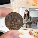 Personalised Photo Commemorative Coin with Name and Text Birthday Memorial Day Gift for Colleagues Friends Teachers