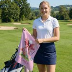 Personalisierte Floral Bow Golf Classic Quick Dry Waffel Golf Handtuch mit Namen und Karabiner Clip Golf Zubehör Geburtstagsgeschenk für Golfspieler