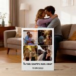 Puzzles en briques de construction personnalisés avec 1-6 photos texte et date - Cadeau anniversaire Saint-Valentin pour couple