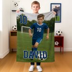 Manta suave personalizada con foto nombre y imagen del jugador favorito decoración del hogar regalo de cumpleaños para aficionados al deporte
