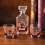 Gepersonaliseerde karikatuur gezicht foto whisky karaf met naam bar accessoire vaderdag cadeau voor man