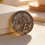 Personligt Avatar-foto rött guld minnesmynt med text födelsedag årsdag present till vän familj
