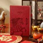 Personalised Auspicious Word Horse Chinese-Style 2026 Planner A5 Notebook with Name New Year Daily Use Gift for Colleague Student Friend