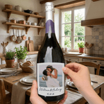 Personalised Photo Wine Label Stickers with Name and Date Anniversary Birthday Party Decor for Couples Sisters