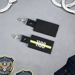 Personalised Thin Line Keychain with Embroidered Number Daily Use Memorial Gift for Police  Firefighter Paramedic Dispatcher