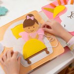 Personlig søt bjørn løve jordbær håndlaget filt barn stille bok med navn bursdag baby shower gave til barn
