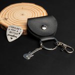 Spersonalizowany grawerowany brelok do kluczy I Couldn't Pick A Better Guitar Pick z tekstem i etui Prezent urodzinowy na rocznicę dla chłopaka i ojca