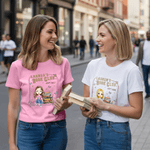 Personalized Book Cartoon Character Multicolour T-shirt Sweatshirt Hoodie with Name and Year Book Club Birthday Gift for Book Lover Woman