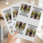 Personalized Newspaper Design Photo Wine Label Stickers with Name and Date Birthday Party Decor for Family Friends