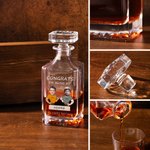 Gepersonaliseerde karikatuur gezicht foto whisky karaf met naam bar accessoire vaderdag cadeau voor man