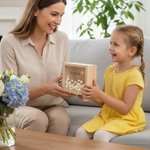 Personalized Birth Flower Wooden Money Box Piggy Bank with Name Back to School Children's Day Birthday Gift for Kids
