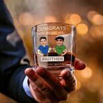 Gepersonaliseerde karikatuur gezicht foto whisky karaf met naam bar accessoire vaderdag cadeau voor man