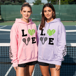 Personalised Multicolor Love Tennis Design Sweatshirt Hoodie with Name Game Day Birthday Gift for Tennis Players Lovers