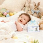 Personalized Cute Easter Bunny Bow Gift Box with Handle and Name Easter Party Gift for Boys Girls