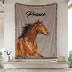 Foto personalizada de caballo Borla Suave manta con nombre Decoración del hogar Fiesta Cumpleaños Aniversario Regalo para los amantes del caballo