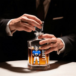 Personalized Cartoon Characters Football Whiskey Decanter 2 Glasses with Name Father's Day Birthday Gift for Father Friends Bartenders