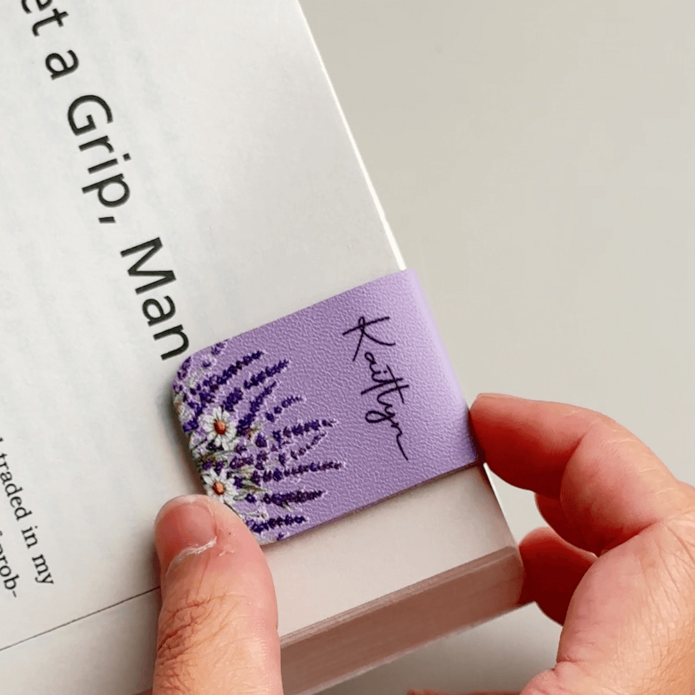 Personalised Floral PU Leather Magnetic Bookmark Clip with Name Birthday Gift for Book Lovers 5