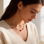 Personalizada Piedra de Nacimiento Constelación Initial Heat Reactive Heart Pendant Necklace Anniversary Mother's Day Birthday Gift for Women