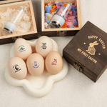 Sello personalizado multiestampado para huevos de Pascua con nombre y caja de madera Regalo de Pascua para familias Granjeros Criadores