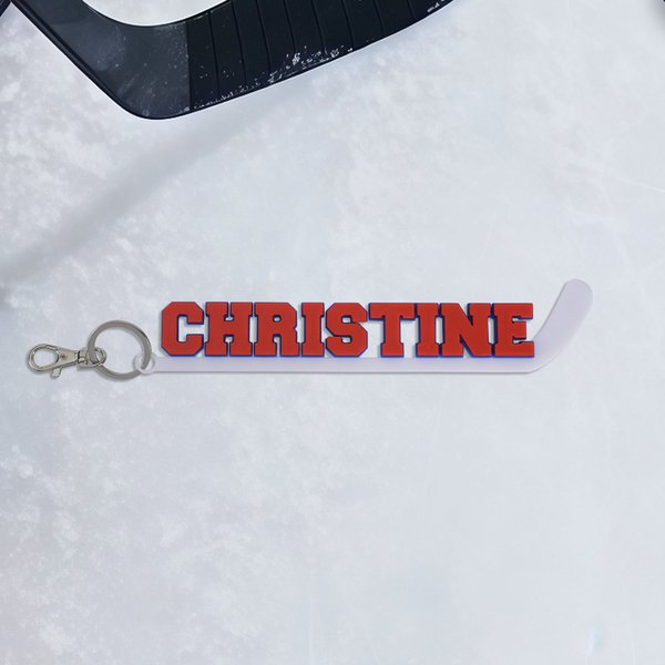 Personalisierte Multicolor Hockey Stick Keychain mit Namen und Nummer täglichen Gebrauch Geburtstagsgeschenk für Hockey-Liebhaber