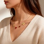 Personalizada Piedra de Nacimiento Constelación Initial Heat Reactive Heart Pendant Necklace Anniversary Mother's Day Birthday Gift for Women