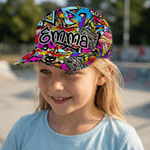 Gepersonaliseerde Graffiti stijl Baseball Cap met naam Dagelijks gebruik Verjaardagscadeau voor kinderen