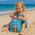 Personalizzato con personaggi dei cartoni animati e motivi di frutta Asciugatura rapida Asciugamano da spiaggia sovradimensionato con nome e borsa con coulisse Regalo quotidiano per gli amici nuotator