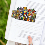 Personalised Stained Glass Floral Magnetic Bookmark Clip with Name Daily Use Book Club Birthday Gift for Bookworm Book Lover