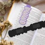 Personalized Retro Floral Lace Edge Faux Leather Texture Design Magnetic Bookmark Clip with Name Daily Use Birthday Gift for Bookworms Students