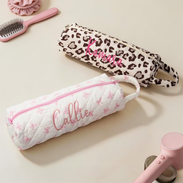 Personalised Large Capacity Hair Tools Storage Bag with Embroidered Name and Handle Travel Essentials Birthday Gift for Women Hairdressers