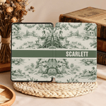 Personnalisé Vintage Toile De Jouy Style Reading Woman Portable Kindle Case with Name and Hand Strap Daily Use Birthday Gift for Bookworms
