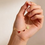 Personalizada Piedra de Nacimiento Constelación Initial Heat Reactive Heart Pendant Necklace Anniversary Mother's Day Birthday Gift for Women