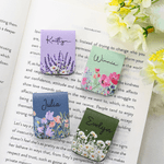 Personalized Floral PU Leather Magnetic Bookmark Clip with Name Birthday Gift for Book Lovers