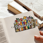 Personalised Stained Glass Floral Magnetic Bookmark Clip with Name Daily Use Book Club Birthday Gift for Bookworm Book Lover