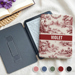 Personnalisé Vintage Toile De Jouy Style Reading Woman Portable Kindle Case with Name and Hand Strap Daily Use Birthday Gift for Bookworms