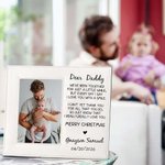 Personalized Baby and Daddy Leather Photo Frame with Name and Text Birthday First Father’s Day Gift for Him