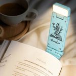 Personalised Book Birth Flower LED Rechargeable Light Clip with Name Reading Accessory Daily Use Birthday Gift for Book Lovers Bookworms