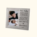 Personalized Baby and Daddy Leather Photo Frame with Name and Text Birthday First Father’s Day Gift for Him