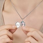 Personalized Angel Photo Necklace with Text for Memorial Dainty Jewellery Birthday Memorial Day Gift for Friends Pet Owners Families