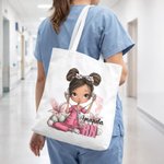 Huevo de Pascua de personaje de enfermera personalizado Bolsa grande con nombre y cargo Esenciales de viaje Cumpleaños Semana de la enfermera Regalo para personal médico