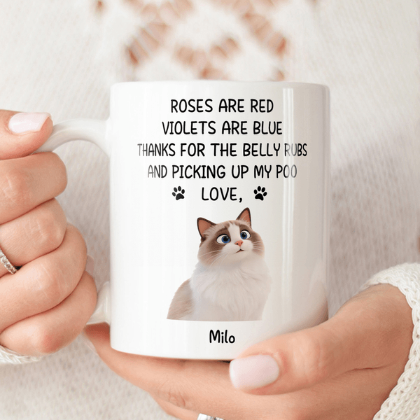 Personalised Cartoon Dog Cat Paw Print 11 oz 15 oz Ceramic Mug with 1-3 Names Daily Use Birthday Gift for Pet Owner Lover