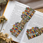Personalised Stained Glass Floral Magnetic Bookmark Clip with Name Daily Use Book Club Birthday Gift for Bookworm Book Lover