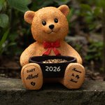 Comedero para pájaros personalizado de resina de oso con nombre y texto grabados Aborto espontáneo Bebé Regalo conmemorativo para padres