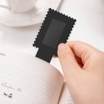 Personalised Watercolour Style Striped Stamp Design Photo Magnetic Bookmark Clip with Name Reading Tool Club Birthday Gift for Book Lovers