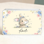 Personalized Cute Floral Wreath Bunny Biscuit Tin Box with Name Storage Accessories Easter Party Gift for Boys Girls