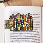 Personalised Stained Glass Floral Magnetic Bookmark Clip with Name Daily Use Book Club Birthday Gift for Bookworm Book Lover