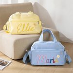 Borsone da viaggio personalizzato a fiori di grande capacità con nome e tracolla regolabile Regalo di compleanno per le ragazze